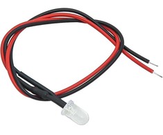 4607# LED diodas 5 mm mėlynas 12v su 20 cm laidu