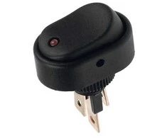 4692# Jungiklis ASW-20D juodas su raudonu šviesos diodu 12v
