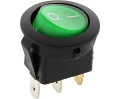 5508# Apšviestas apvalus jungiklis 230 V, žalias