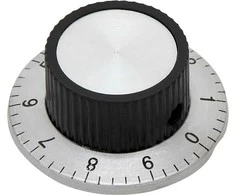 6301# Potenciometro rankenėlė su skale, 37 mm skersmuo