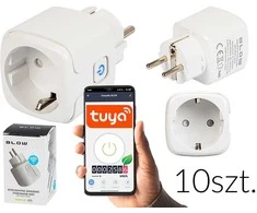 72-130# „Tuya V3“ išmanusis „Wi-Fi“ valdomas lizdas, baltas, kelių pakuočių rinkinys