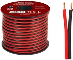 Blow Garsiakalbio kabelis 2x1.50mm juodas-raudonas 25m