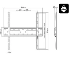 Blow LCD televizoriaus laikiklis HQ 32"-85" Juodas SLIM
