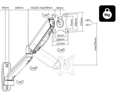 Blow Televizoriaus LCD HQ 17"-32" sieninis laikiklis su jungtimi