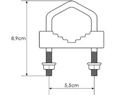 76-927# Spaustuko tvirtinimo laikiklis 6x9cm/8mm