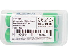 85-616# 18650 ličio jonų akumuliatoriai, 2 vnt., 2600 mAh, 3,6 V, „Sony“ / „Murata“