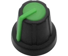 8695# Potenciometro rankenėlė juoda n-2 žalias indikatorius 17,5 mm