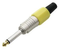 Blow Oem AUX kištukas 6.3 MONO METAL HQ geltonas