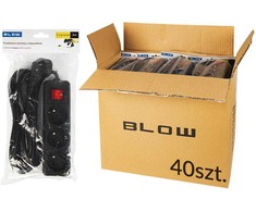 Blow 98-546# Przedłużacz sieciowy pr-370wsp 3-gniazda su uziemieniem+wyłącznik 3m juoda 3x1,5mm opakowanie