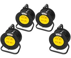 98-702# Prailgintuvas PR-61 4 lizdų su įžeminimu 50 m PVC būgnas 3x2,5 mm