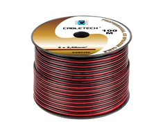 Cabletech Laidas kolonėlėms 2x2.5mm² juodas/raudonas (varinis)
