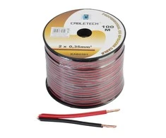 Cabletech Laidas kolonėlėms 2x0.35mm² juodas/raudonas (varinis)