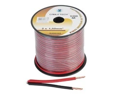 Cabletech Laidas kolonėlėms 2x1.5mm² juodas/raudonas (varinis)