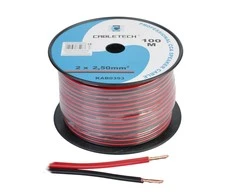 Cabletech Kabelis CCA 2x2.5mm 1m - juoda raudona