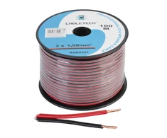 Cabletech Kabelis CCA 2x1.0mm 1m - juoda raudona