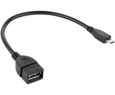 Cabletech Kabelis USB A lizdas - micro USB kištukas 15 cm OTG laidas