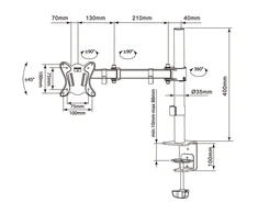 Cabletech Monitoriaus laikiklis UDT-C012 13-27"