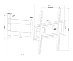 Cabletech Laikiklis sieninis reguliuojamas TV 37-70" (maks. 50kg)