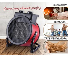 Adler Camry | Ventiliatoriaus šildytuvas | CR 7743 | Keramika | 2400 W | Galios lygių skaičius 2 | Raudona