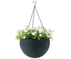 Ketter Hanging Sphere Planter apvalus pakabinamas vazonas, antracito spalvos