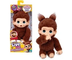 Maskotka Interaktyvus pliušinis žaislas „Little Live Pets“ – mini beždžionėlė, Čikki vyšnia