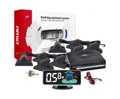 Parkavimo pagalbos sistema LED-GRAF 3D, 8 juodi jutikliai 19 mm, sunkvežimiams AMIO-03195