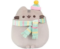 Pusheen - pliušinis talismanas su skara ir kepure 24 cm