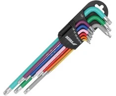 Dedra Torx raktai extra ilgi spalvaT10T50 rinkinys 9vnt S2