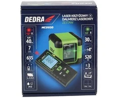Dedra lazerinis krzyżowy žalia + dalmierz laserowy 40m-komplektas