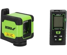 Dedra lazerinis krzyżowy žalia + dalmierz laserowy 40m-komplektas