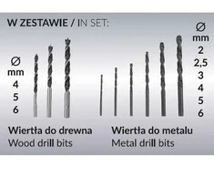 Dedra Rinkinys Atsuktuvų rinkinys ded7042 + 2xded7032 + ded7038 + 9 vnt. priedų
