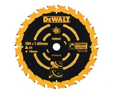 Pjovimo diskas medienai DeWalt Extreme; 184x1,65x16,0 mm; Z24; 5°