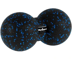 Duoball dvigubas masažo kamuolys 12cm, juodos ir mėlynos spalvos, EPP medžiaga, REBEL ACTIVE