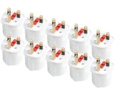 ES ir JK 13A 250V saugiklių kelioninių adapterių rinkinys, 10 vnt. Amio-04858