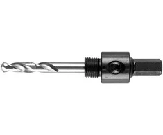 Adapteris su centravimo grąžtu bimetaliniams skylių pjūklams 14-30 mm, šešiakampis