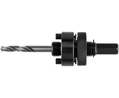 Adapteris su centravimo grąžtu bimetaliniams skylių pjūklams 32–152 mm, šešiakampis