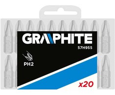 Graphite Antgaliai wkrętakowe PH2 x 25 mm, 20 vnt.