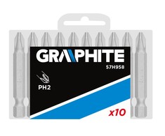 Graphite Antgaliai wkrętakowe PH2 x 50 mm, 10 vnt.