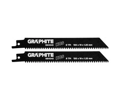 Graphite Brzeszczot Pjūklo ašmenys, HCS, 150 x 19 x 1,25 mm, 6 TPI, 2 vnt. rinkinys