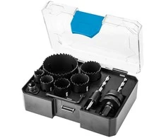 Graphite Dviejų metalų skylučių pjūklai Co8% (19, 25, 30, 35, 40, 68 mm), rinkinyje 9 vnt.