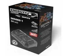 Pakrovėjas akumuliatorių dvigubas Graphite Energy+ 2x3A
