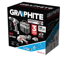 Graphite E+ rinkinys: gręžtuvas (58G000), šlifuoklis (58G003), USB adapteris (58G025), 2x baterijos (58G001 / 04), įkrovimas (58G002)