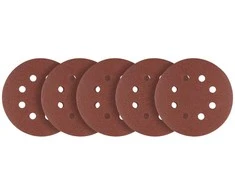 Krążki Šlifavimo diskai su lipdukais, 125 mm, P220, 5 vnt., su 8 skylėmis