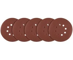 Krążki Šlifavimo diskai su lipdukais, 150 mm, P180, 5 vnt., su 8 skylėmis