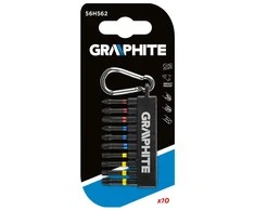 Smūginiai antgaliai GRAPHITE 10 vnt. (PH1/2/3, PZ1/2/3, TX25/27/30/40), 50 mm