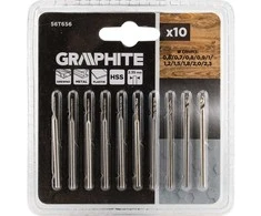 Graphite Rinkinys Mini šlifuoklio grąžtų rinkinys, 10 vnt.