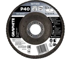 Ściernica Cirkonio plokštelinis šlifavimo diskas xa0125 x 22,2 mm, P40