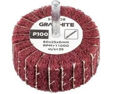 Ściernica Plokštelinis šlifavimo diskas su abrazyvine vilna, kotas 60 x 25 x 6 mm, P100