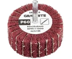 Ściernica Plokštelinis šlifavimo diskas su abrazyvine vilna, kotas 60 x 25 x 6 mm, P60