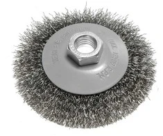 Szczotka Vielinis diskinis šepetys 100 mm, gofruota viela, plienas, M14
